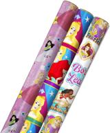 🎀 disney princess wrapping paper 3-pack (60 sq. ft. ttl.) w/ cut lines – perfect for birthdays, christmas & any occasion logo