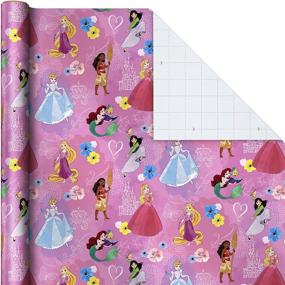 img 1 attached to 🎀 Бумага для упаковки Disney Princess 3-пачка (60 кв. футов всего) с линиями для разрезания - идеально подходит для Дня Рождения, Рождества и любого другого случая.