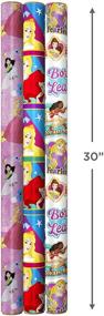 img 2 attached to 🎀 Бумага для упаковки Disney Princess 3-пачка (60 кв. футов всего) с линиями для разрезания - идеально подходит для Дня Рождения, Рождества и любого другого случая.