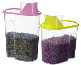 img 4 attached to 🍚 Ansee Cereal Container: Airtight Storage Solution for Rice, Snacks, Sugar, Nuts, and Pet Food (2 Pack)
