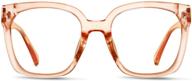 👓 stylish oversized blue light blocking glasses for women – ideal for computers, phones, tablets, reading – minimizes eyestrain (light orange) logo