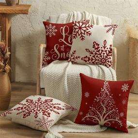 img 2 attached to KISVODS Christmas Decorations Holiday Snowflake Bedding for Decorative Pillows, Inserts & Covers