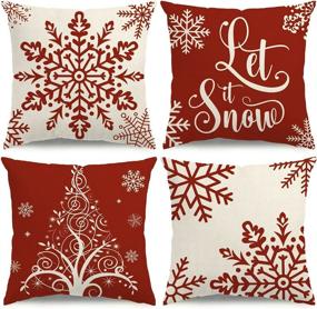 img 4 attached to KISVODS Christmas Decorations Holiday Snowflake Bedding for Decorative Pillows, Inserts & Covers