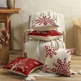 img 1 attached to KISVODS Christmas Decorations Holiday Snowflake Bedding for Decorative Pillows, Inserts & Covers