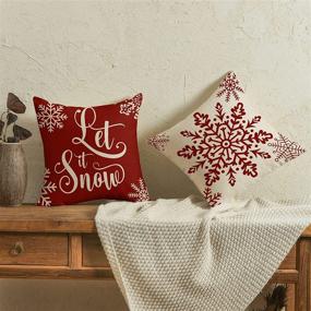 img 3 attached to KISVODS Christmas Decorations Holiday Snowflake Bedding for Decorative Pillows, Inserts & Covers