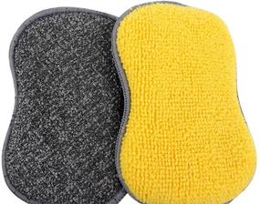 img 3 attached to 🧽 Tricol Clean Microfiber Scrubby: 3 Pack Sponges for Effective Cleaning - Assorted Colors, 3 Pieces