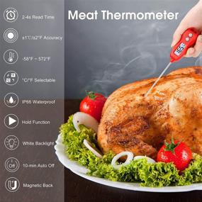 img 3 attached to 🌡️ AIMILAR AY6001-R1: Waterproof Digital Meat Thermometer with Instant Read and Backlight – Ideal for Kitchen, Oven, BBQ Grill, Smoker, Turkey, and Water Cooking