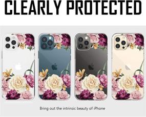 img 2 attached to KEXAAR iPhone 12 Pro Max Case, Cute Floral Flower Design Clear Hybrid Hard Back Soft Bumper Shockproof Transparent Thin Protective Cover for Girls and Women (Bouquet 12 Pro Max)