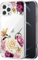 kexaar iphone 12 pro max case, cute floral flower design clear hybrid hard back soft bumper shockproof transparent thin protective cover for girls and women (bouquet 12 pro max) logo