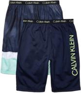 comfy and stylish: calvin klein boys' lounge pajama shorts, 2 pack for ultimate relaxation logo