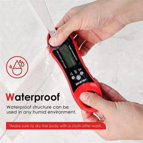 img 2 attached to 🔥 Rechargeable Dual Probe Digital Instant Read Meat Thermometer - Waterproof, with Alarm Function & Backlight - Ideal for Grilling, Smoking, Frying, Baking, Kitchen, Oven - Red