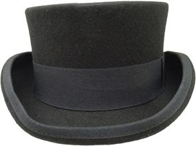 img 2 attached to 🎩 HATsanity - Vintage Wool Felt Formal Tuxedo Coachman Hat - Unisex Fashion Elegance