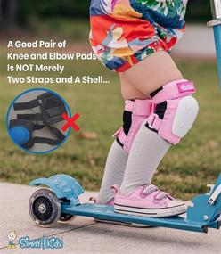 img 3 attached to 🛹 Certified Kids Knee and Elbow Pads Set with Wrist Guards - HardSoft Pad Technology for Protection. Ideal for Inline Skating, Rollerblading, Skateboarding, or Biking. Suitable for Boys, Girls, Toddlers, and Youth