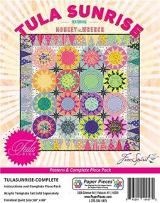 img 1 attached to 🌞 Tula Sunrise Complete Pattern Pack English: Superior Quality Paper Pieces for Perfect Patchwork Projects