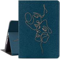 📱 ipad 10.2 case 7th/9th gen cover 2019/2021, ipad 8th gen 2020 case: vimorco protective leather smart case with adjustable stand and auto wake/sleep - abstract face design logo