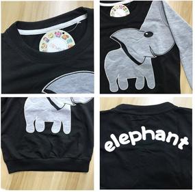img 2 attached to Toddler Elephant Long Sleeve Top - Boy's Sport Sweatshirt and Tee