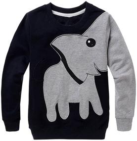 img 4 attached to Toddler Elephant Long Sleeve Top - Boy's Sport Sweatshirt and Tee