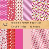 💌 fepito 45 sheets valentine pattern paper set, 8.27 x 11.22 inches decorative paper for card making scrapbook decoration valentine's day supplies, 10 unique designs logo