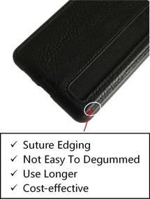 img 2 attached to Enhanced Galaxy S21 Ultra Case + Stylus Pen for Samsung Galaxy S21 Ultra 5G, Sleek Slim &amp; Thin PU Leather Design, Comfortable Secure Grip, Non-Slip Protective Shock-Absorbing Case with S Pen Slot (Black)
