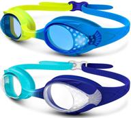 outdoormaster kids swim goggles 2 pack - quick adjustable 🏊 strap swimming goggles for kids: durable and versatile water eyewear for children logo