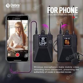 img 2 attached to 🎤 30-канальный беспроводной лавальерный микрофон D Debra Audio CM Series UHF: идеально подходит для камеры DSLR, телефонных интервью и живых записей