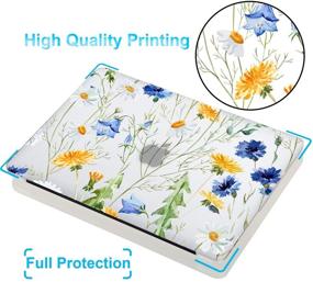 img 1 attached to 🌸 Durable EkuaBot Floral Daisy MacBook Pro 13 inch Case & Keyboard Cover for 2012-2015 Release, Retina Display Compatible (A1425/A1502)