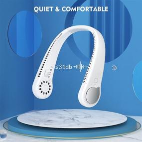 img 2 attached to 🌀 VANNPOOY Bladeless Neck Fan for Women - Portable Rechargeable Personal Cooling Fan for Hands-Free Neck Cooling - 3 Speeds, Strong Wind, 360° Cooling - Short Charging, Long Use Time (White)