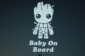 img 1 attached to 👶 Малыш в пути, наклейка Baby Groot из винила, от Five STAR SUPPLY - выберите цвет! На автомобильное стекло (V521) (Белый)