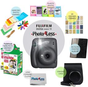 img 3 attached to Fujifilm Instax Mini 11 Instant Camera - Charcoal Grey (16654786) 2X Fujifilm Instax Mini Twin Pack Instant Film (40 Sheets) Protective Case Photo Album - Instax Mini 11 Accessory Gift Bundle