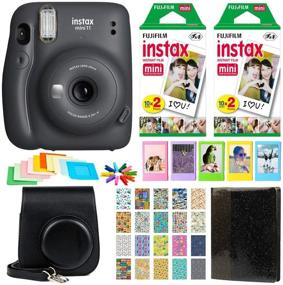 img 4 attached to Fujifilm Instax Mini 11 Instant Camera - Charcoal Grey (16654786) 2X Fujifilm Instax Mini Twin Pack Instant Film (40 Sheets) Protective Case Photo Album - Instax Mini 11 Accessory Gift Bundle