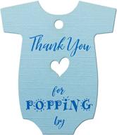 👶 summer-ray 50pcs blue onesie baby shower favor thank you tags - show your appreciation logo