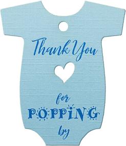 img 4 attached to 👶 Summer-Ray 50pcs Blue Onesie Baby Shower Favor Thank You Tags - Show Your Appreciation