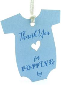 img 3 attached to 👶 Summer-Ray 50pcs Blue Onesie Baby Shower Favor Thank You Tags - Show Your Appreciation