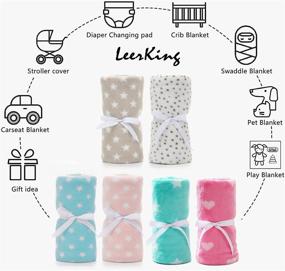 img 2 attached to 👶 LeerKing Soft Baby Blankets 2 Pack - Receiving Blankets for Infants and Toddlers - Flannel Fleece Swaddle Blankets - Perfect Gift for Newborn Babies and Kids, 30"x40