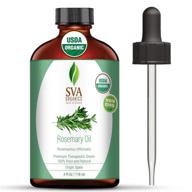 🌿 authentic premium therapeutic grade rosemary essential oil - usda organic 4 oz - 100% pure & natural oil for hair, skin, massage, and aromatherapy - by sva organics logo