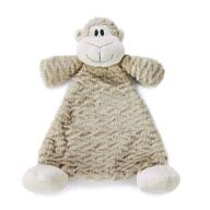 🐵 light brown children's plush rattle blankie - meekie monkey logo