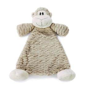 img 1 attached to 🐵 Light Brown Children's Plush Rattle Blankie - Meekie Monkey