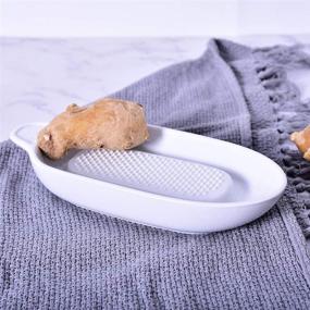 img 1 attached to 🧄 Singkasa 8 inch White Porcelain Grater Plate for Kitchen - Ideal for Ginger, Garlic, and Onion