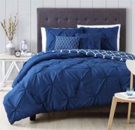 navy king size avondale manor madrid 5-piece comforter set logo