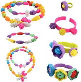 img 3 attached to 🔗 SOTOGO 270-Piece Snap Beads Set - DIY Jewelry Making Crafts for Kids, Hair Clasp, Necklace, Bracelet, and Ring - No String Needed - Best Toys Gift