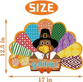 img 2 attached to 🦃 Thanksgiving Wreath for Front Door - Joy Bang Turkey Wooden Door Hanger | Thanksgiving Signs and Decorations – Gobble Gobble Sign for Front Door Décor