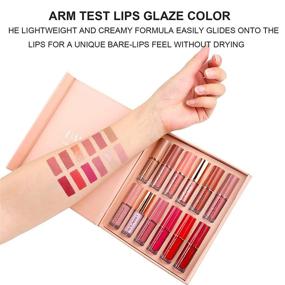 img 3 attached to 💄 12Pcs Velvet Matte Liquid Lipstick Set - Waterproof, Long Lasting, Non-Stick Cup, Non-Fade Nude Lip Gloss Set for Women - Up to 24 Hours, Professional Lip Makeup Gift Kit