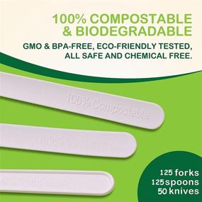 img 1 attached to 🌱 EcoFairy 300-Piece Compostable Cutlery Set: Sustainable Serving Utensils for Parties, Camping Trips, and Zero Waste Lifestyles