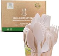 🌱 ecofairy 300-piece compostable cutlery set: sustainable serving utensils for parties, camping trips, and zero waste lifestyles logo