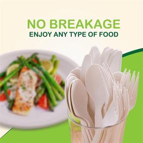 img 3 attached to 🌱 EcoFairy 300-Piece Compostable Cutlery Set: Sustainable Serving Utensils for Parties, Camping Trips, and Zero Waste Lifestyles