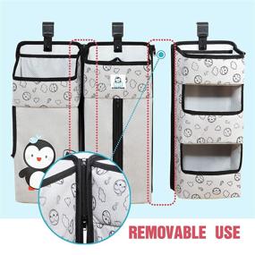 img 2 attached to 👶 Hanging Diaper Organizer for Crib - Diaper Stacker and Nursery Storage Solution - 3-in-1 Baby Organizer and Diaper Caddy