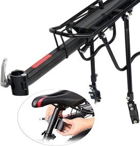 img 2 attached to 🚲 Aluminum Bike Rear Rack with Reflector - Durable Bicycle Luggage Carrier Rack for MTB & Mountain Bike - Convenient Cycling Cargo Rack