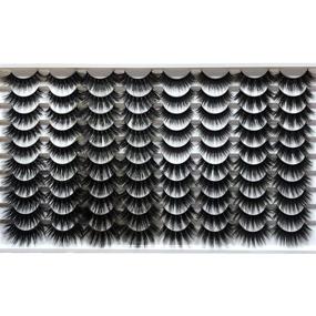 img 4 attached to Gmagictobo Eyelashes Pack: Wholesale 40 Pairs of Fluffy Long Dramatic 5D Volume Mink Lashes - 8 Styles Mixed for Thick, Soft, and Wispy Eye Makeup - Affordable Multipack