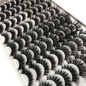 img 3 attached to Gmagictobo Eyelashes Pack: Wholesale 40 Pairs of Fluffy Long Dramatic 5D Volume Mink Lashes - 8 Styles Mixed for Thick, Soft, and Wispy Eye Makeup - Affordable Multipack