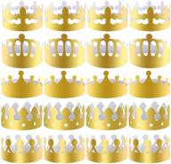 👑 siquk 25 pieces gold paper crowns - premium party crown hats for a regal celebration логотип